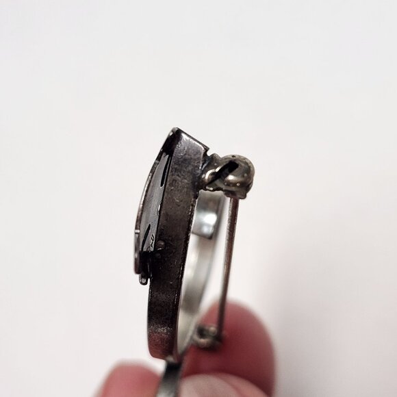 VINTAGE Sterling BEAU Cat Pin Brooch Signed - Picture 12 of 16